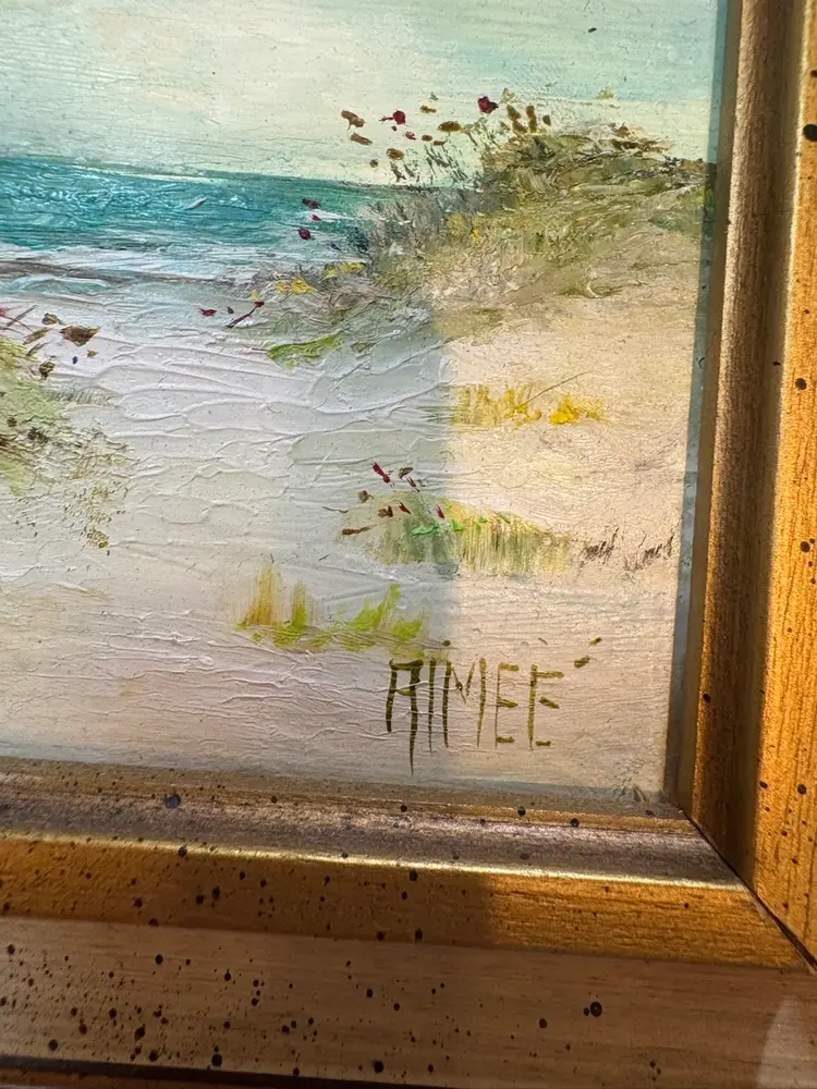 Signed Framed Oil Painting Beach Landscape Gallery Wall Ready 8” x 6”