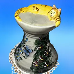 # 4 Hand Painted By Kathy Hatcher- Part Of Her Collection Garden Cats Tart Warmer