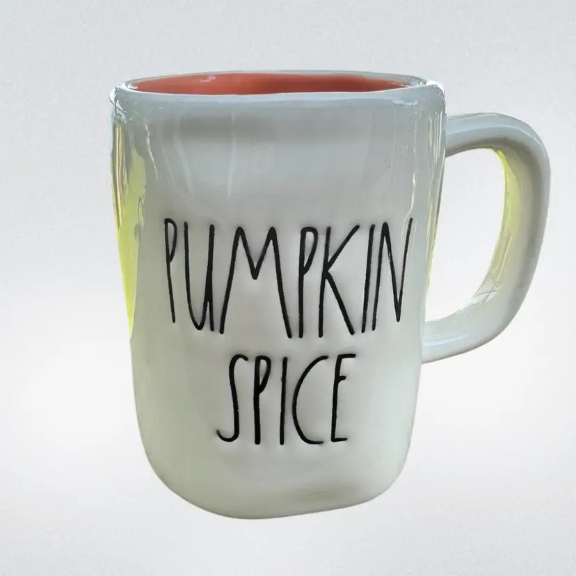 Rae Dunn “Pumpkin Spice” 🤍 Mug White With Orange Interior EXCELLENT Condition