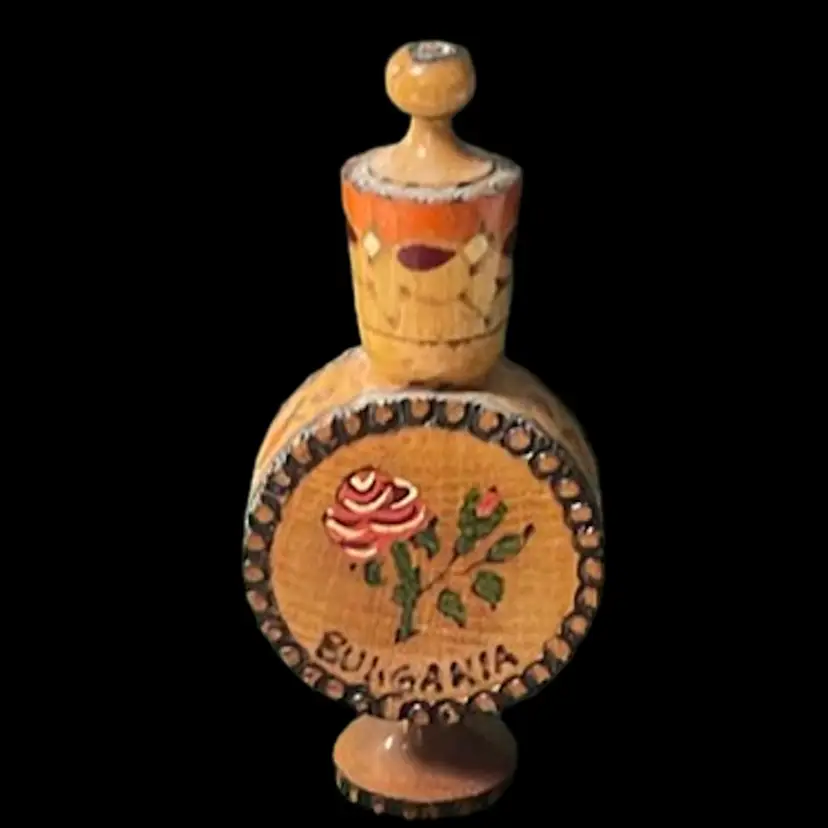 Vintage Wood Perfume Bottle Holder (has Sample)