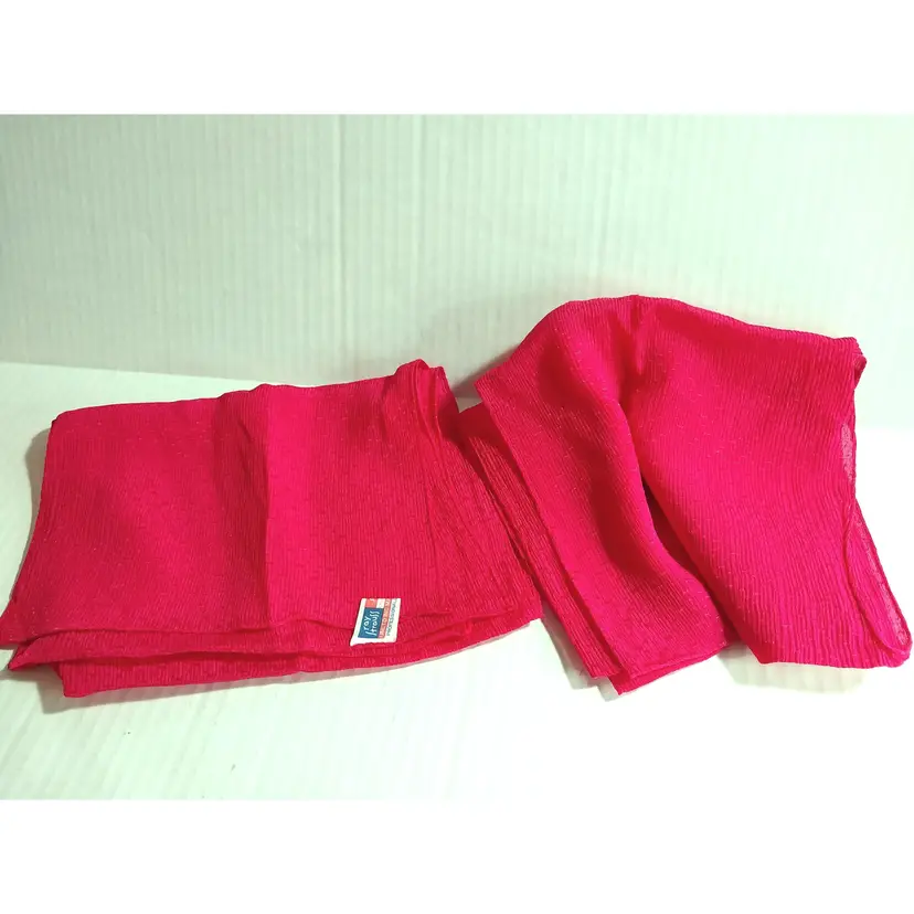 Vintage 1960s/70s Ray Strauss Oblong Fuchsia All Silk Scarf #2