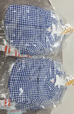 Cat & Jack  Babys Shirt 12M (Lot of 10) Long Sleeve Blue Plaid Button Down NWT