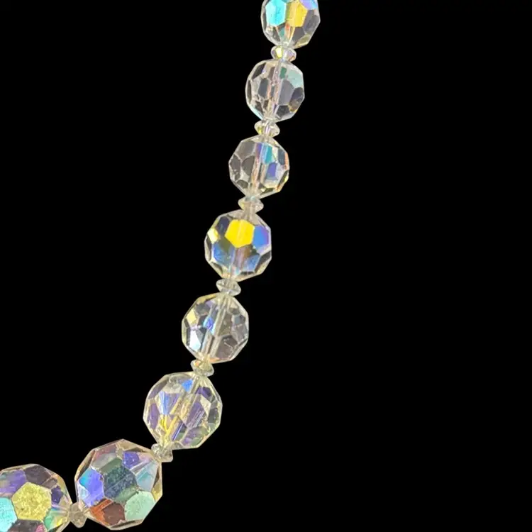 Vintage AB Crystal Necklace And Earrings