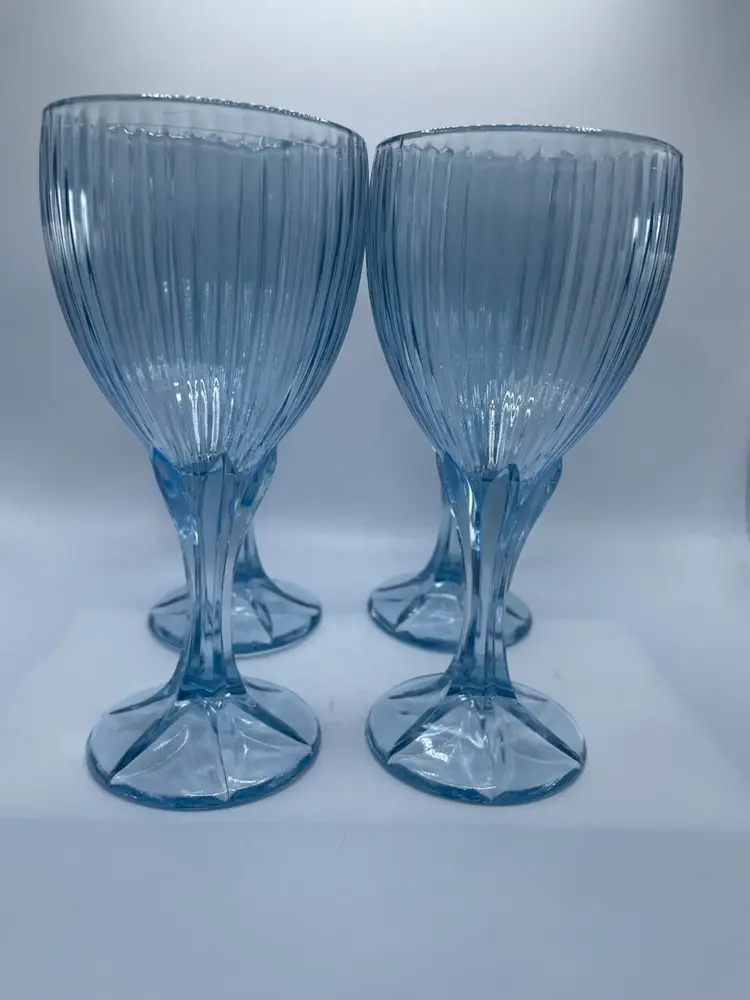 Fostoria Monet Light Blue Wine Goblets