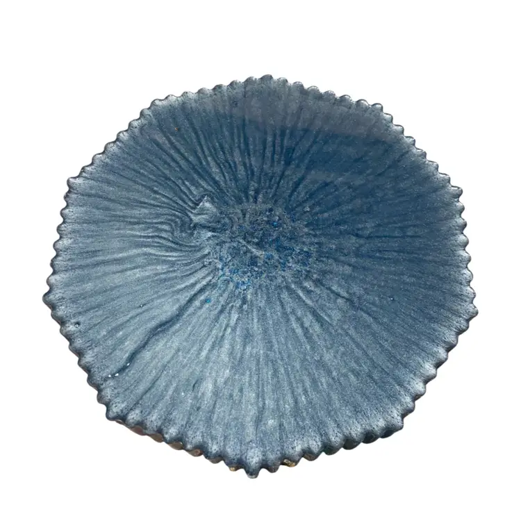 Handmade Blue Octagon Pebbled Trinket Tray