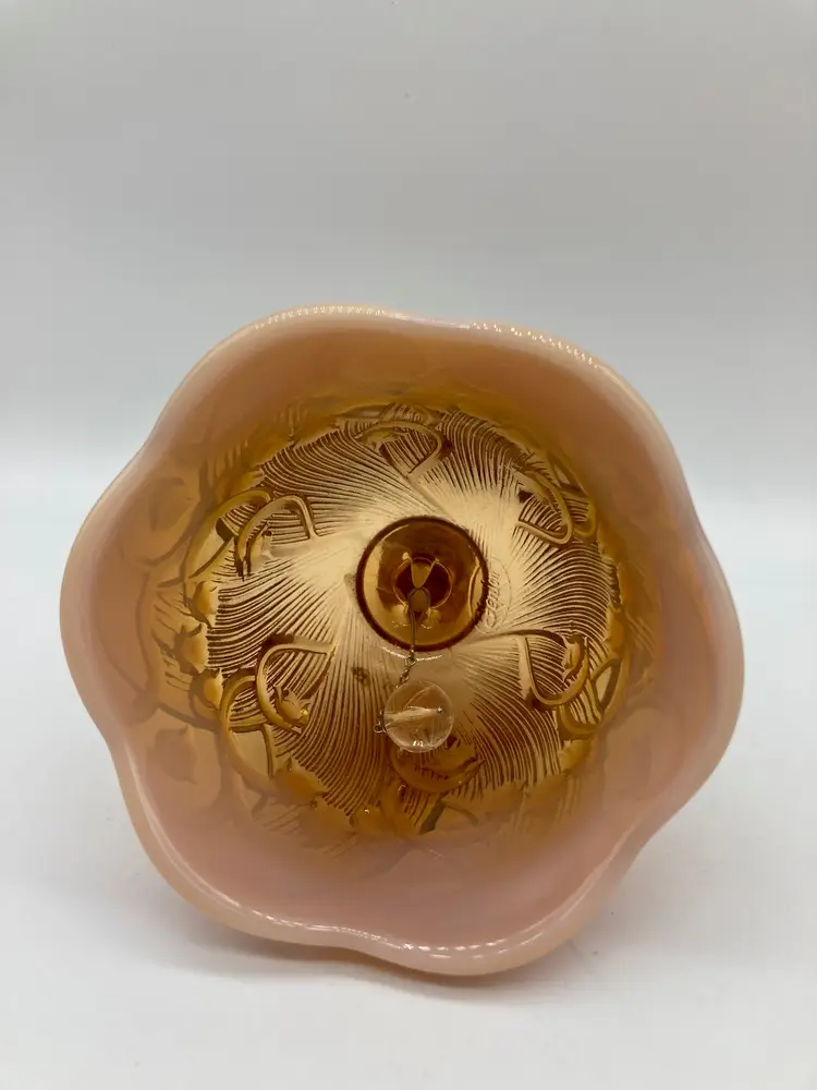 Fenton Lily of the Valley Cameo Opalescent Bell 1980’s