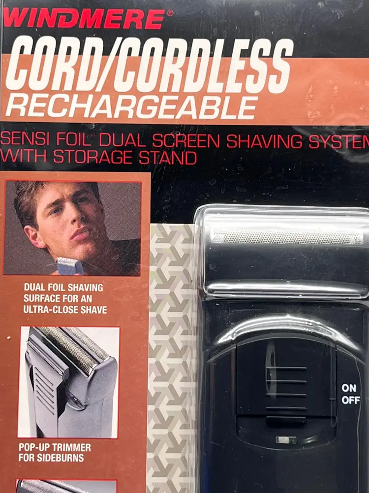 Vintage Windmere Cord/Cordless Rechargeable Sensi Foil Dual Saving System NEW