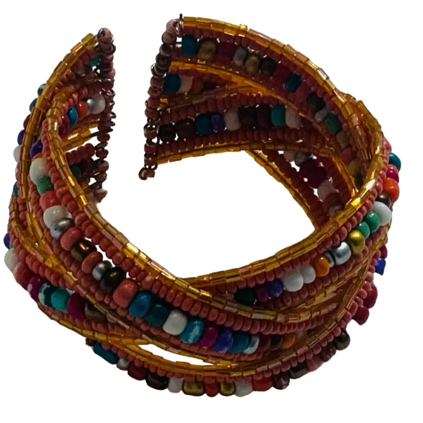 Sparkly Shinny  Vintage Beaded Cuff