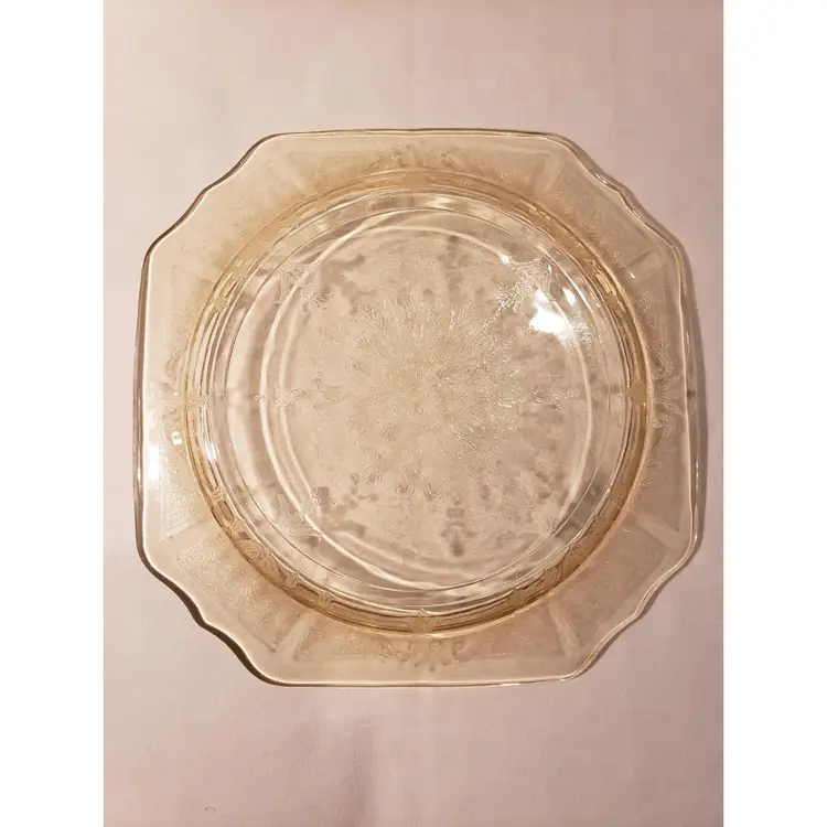 Small Yellow Depression Glass Plate 8.25"