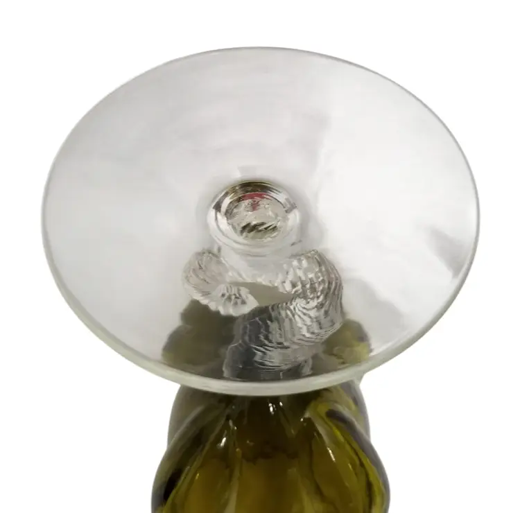 Vintage Mid Century Empoli Art Glass C Stem Snifter