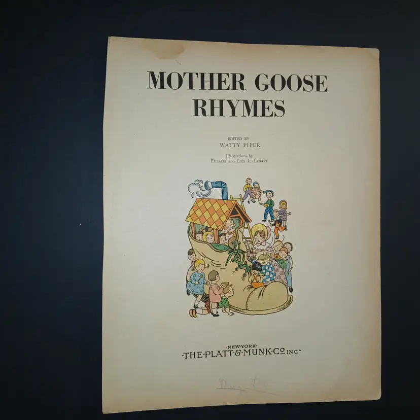 1933 Mother Goose Nursery Rhymes Book Page - Title Page