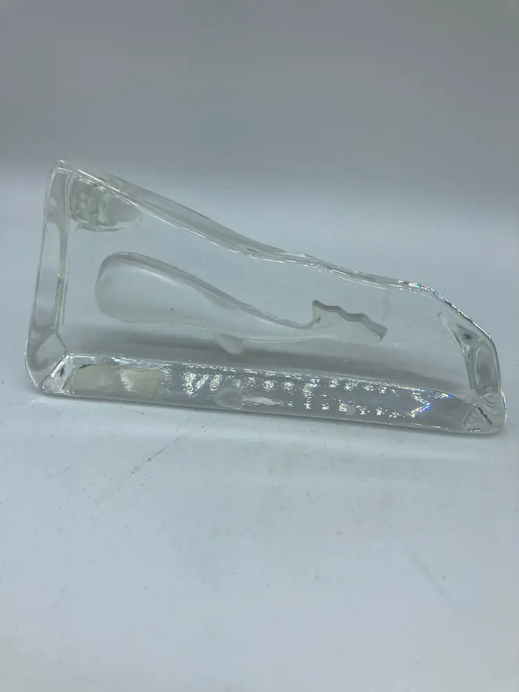 Small Vintage 1980 Hallmark Little Gallery Crystal Swimming Whale Paperweight