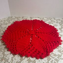 Red Crotchet Doily