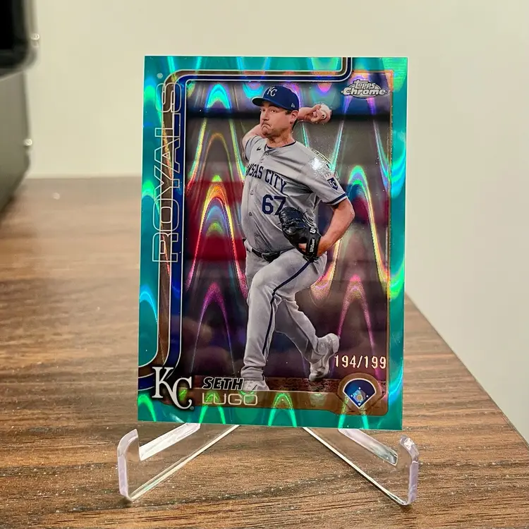 Seth Lugo (Kansas City Royals) 2025 Topps Chrome Aqua Raywave /199