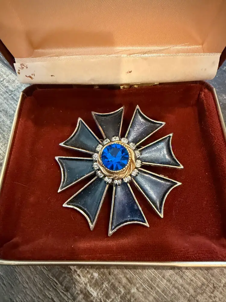 Vintage HAR Blue Toned Brooch