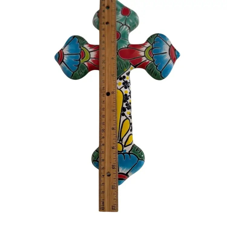 Talavera Hand Painted Cross - 11”