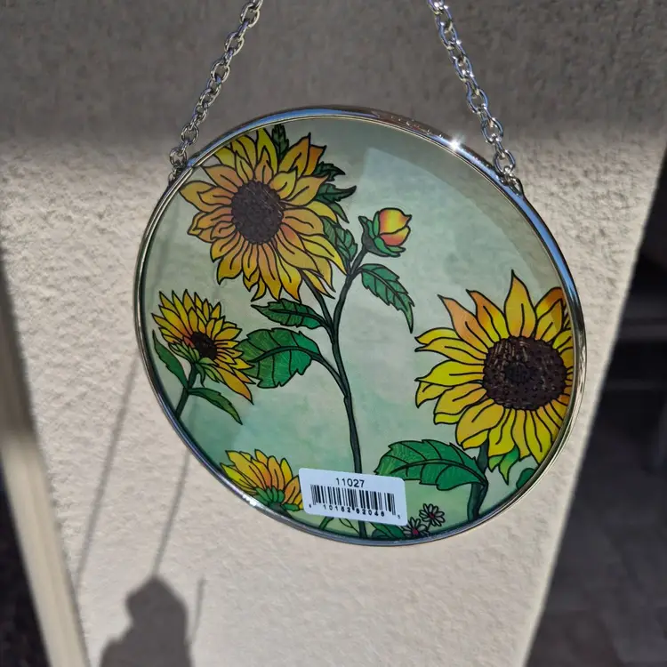 Bridgeton Hall Sunflower Handcrafted Glass Art Suncatcher Chain Window Decor