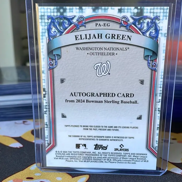 Elijah Green 2024 Bowman Sterling Prospect Auto - Washington Nationals