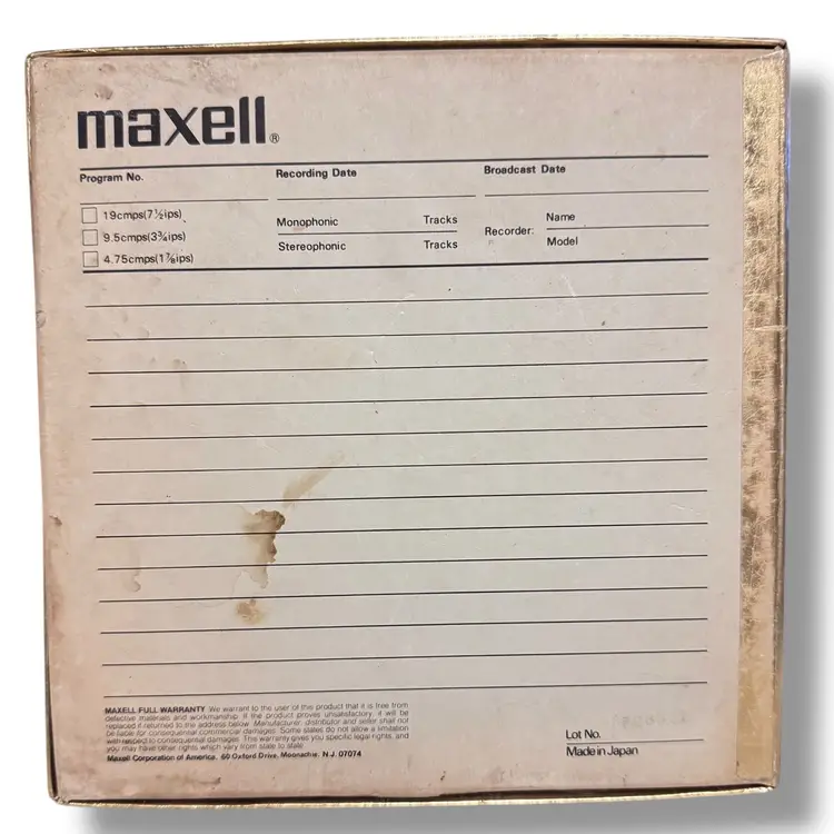 Maxell UD 35-90 Early Gen Reel to Reel Tape, LP, 7" Reel, 1800 ft