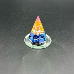 Crystal Faceted Pyramid Prism On Mirror AS IS