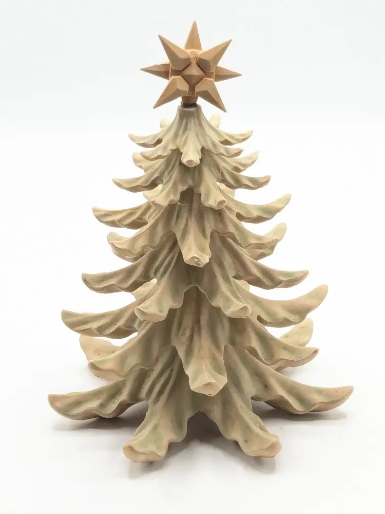 Christmas Tree Resin Light Sand and Green Color Holiday Decor