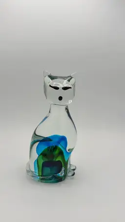Glass Cat Figurine