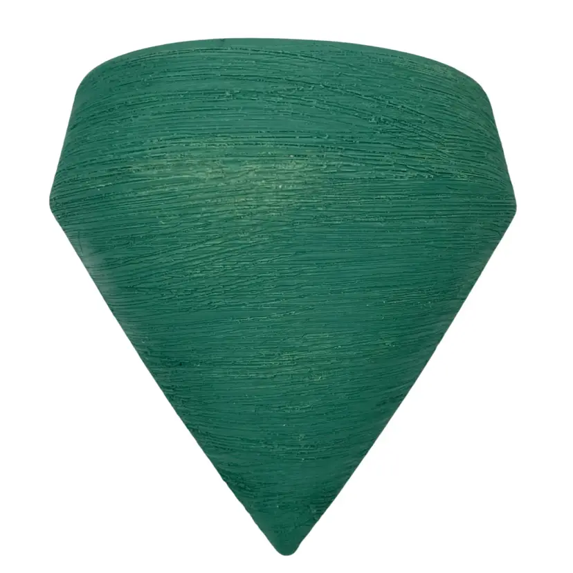 Kelly Green Clay Wall Pocket Vase, Textured Triangle, 5.5" x 5.5"