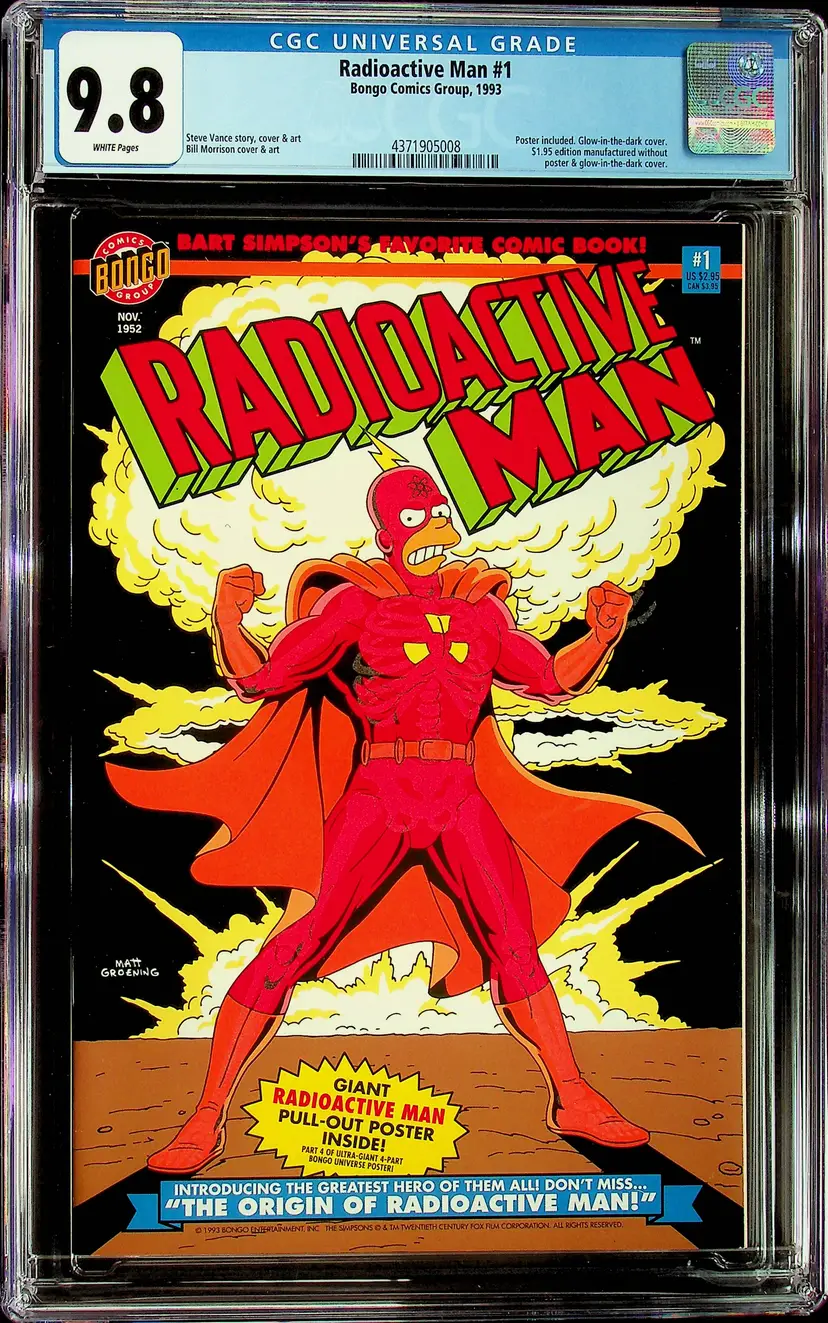 Radioactive Man #1 (1993, Bongo) - CGC 9.8 - Cert# 4371905008