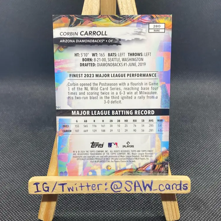 Corbin Carroll 2024 Topps Finest Rare Blue /150 Arizona Diamondbacks