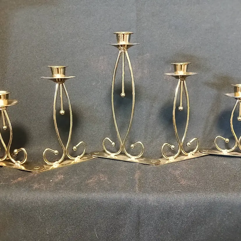 Home Interior Elegant Vintage Expandable  Metal Candelabra