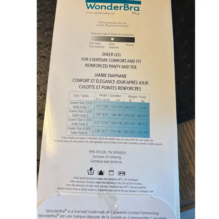 WONDERBRA PLUS PATTHOSE SIZE 1X
