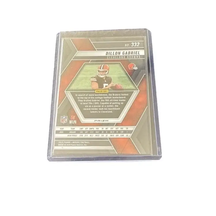 2025 Panini Mosaic Dillon Gabriel Rookie Red & White Stripe Card! Cleveland Browns