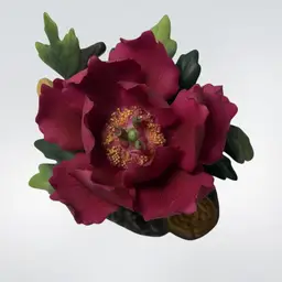 Andrea by Sadek Porcelain Fuscia Peony Flower Figurine