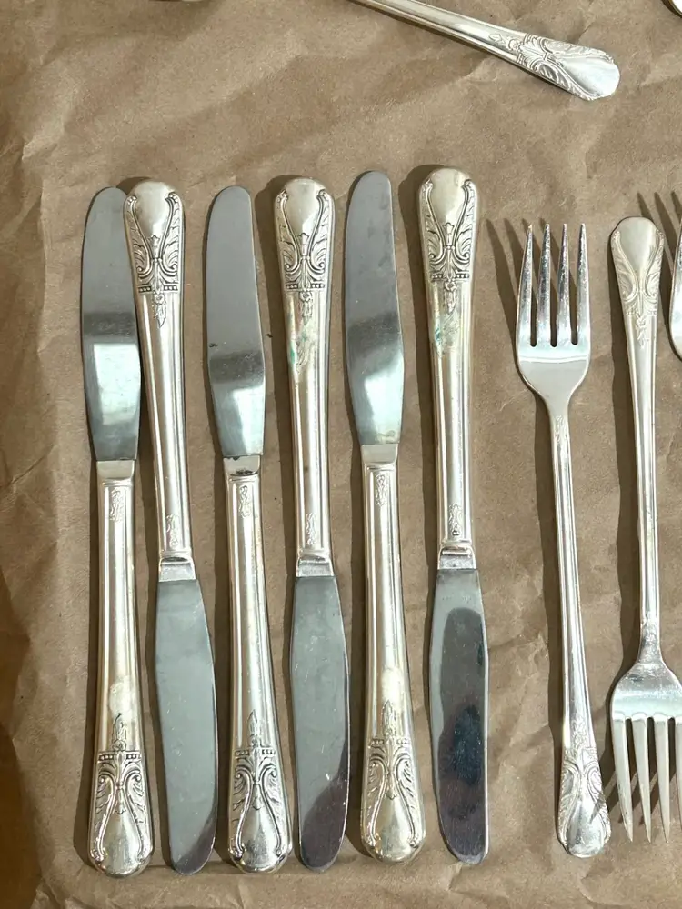 Vtg Wm Rogers Orig Rogers Silverplate Flatware Tableware Avalon Cabin 23 Pieces