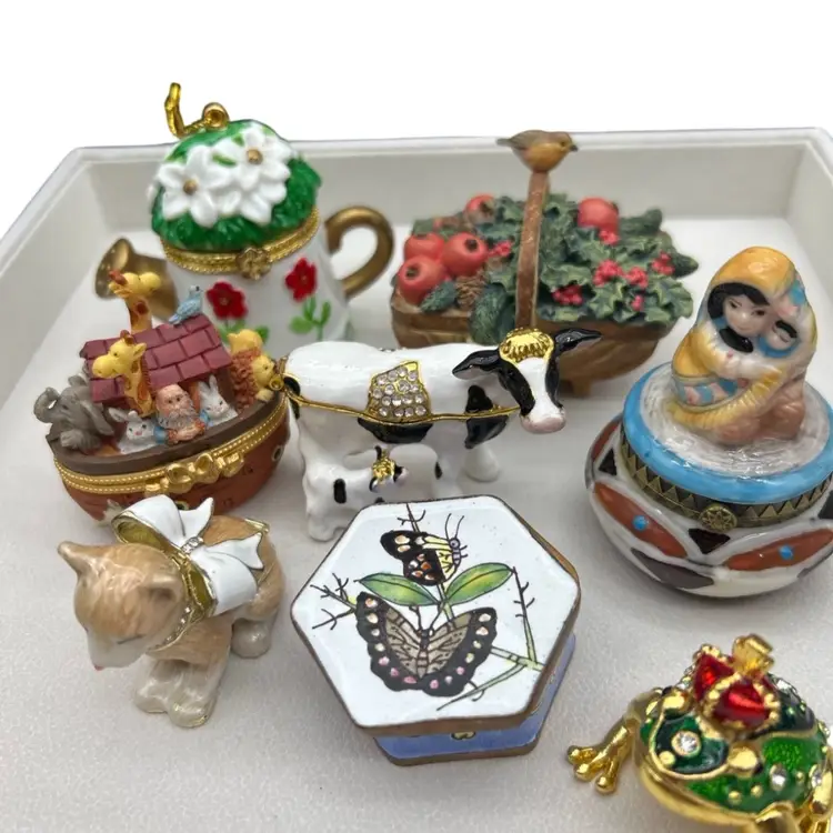 Choice Porcelain Trinket Boxes – Vintage to Modern Collection, Good Condition