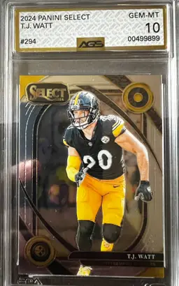 T.J. Watt 2024 Panini Select #294 AGS 10