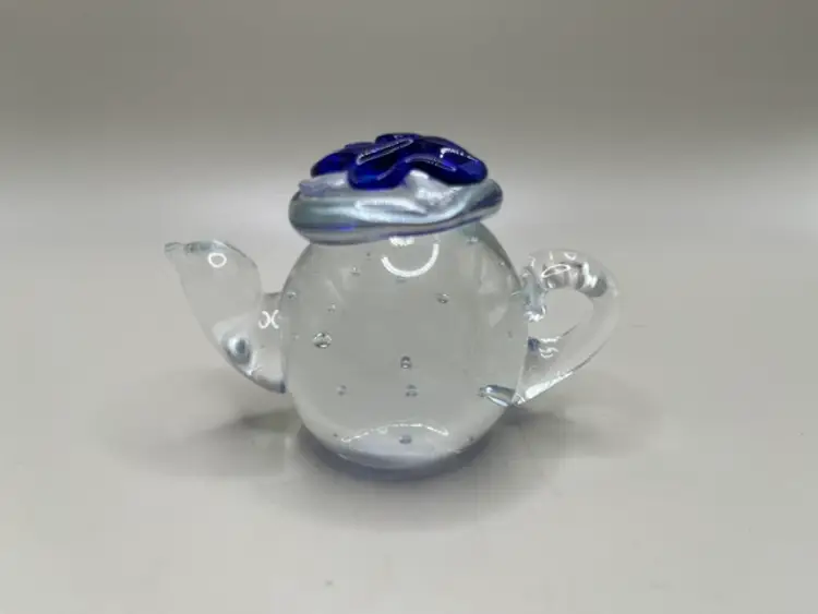 Art Glass Teapot Paperweight