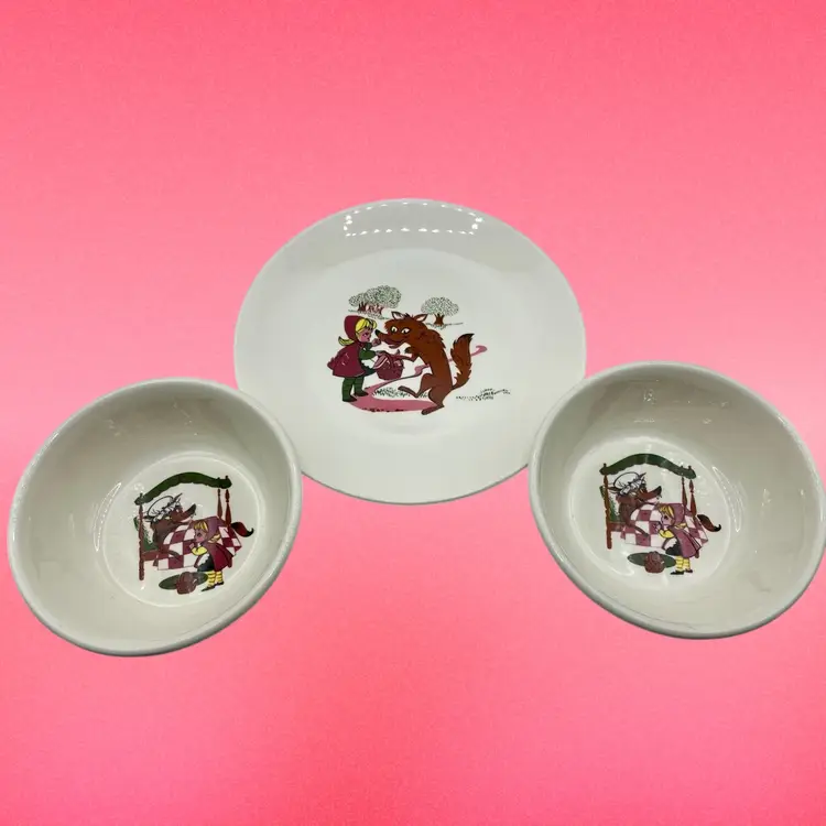 VTG Taylor Smith Taylor Children’s Little Red Riding Hood Plate & 2 Bowls Kids