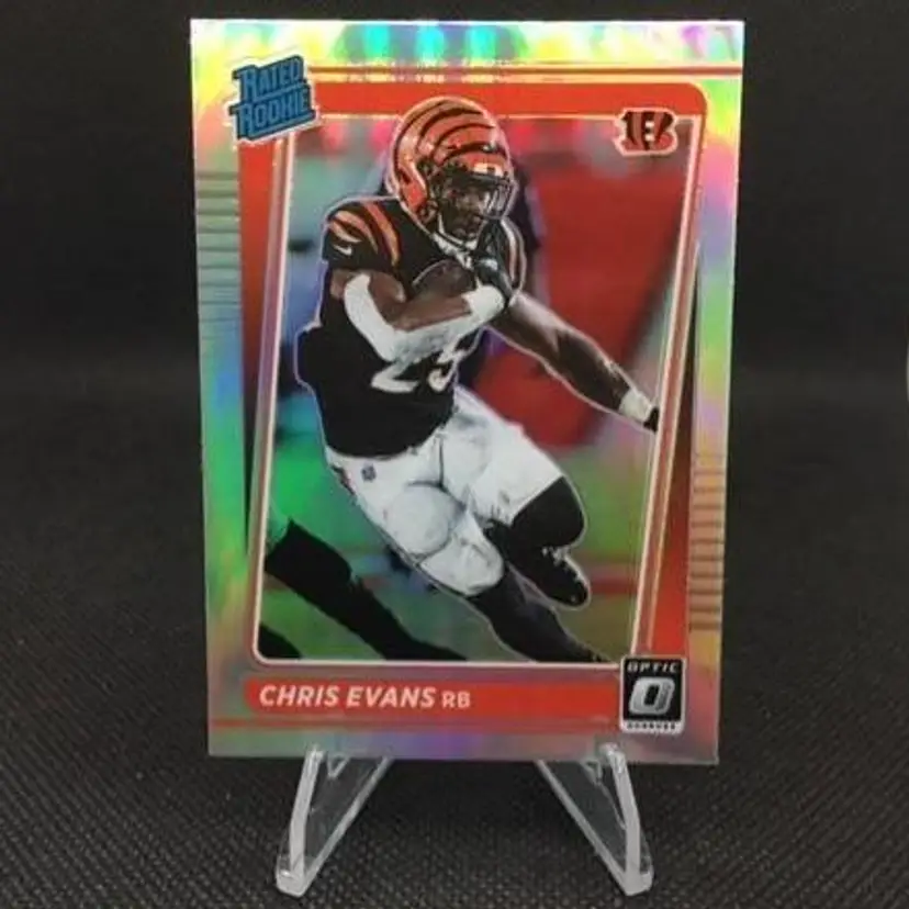 Chris Evans 2021 Donruss Optic Silver Prizm Rated Rookie (RC) #294 - Cincinnati Bengals