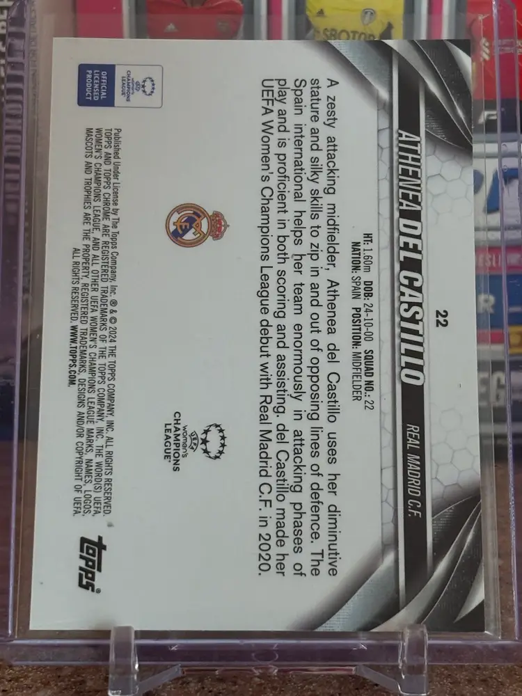 Athenea Del Castillo 2023-24 Topps Chrome Sapphire Orange /25 #22 Real Madrid Spain