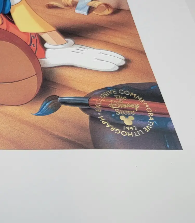 PINOCCHIO commemorative Lithograph Walt Disney 1993