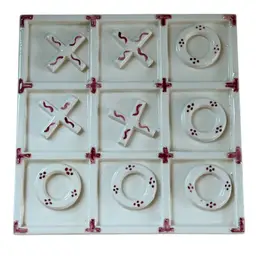 Hand painted Ceramic Tic Tac Toe Game