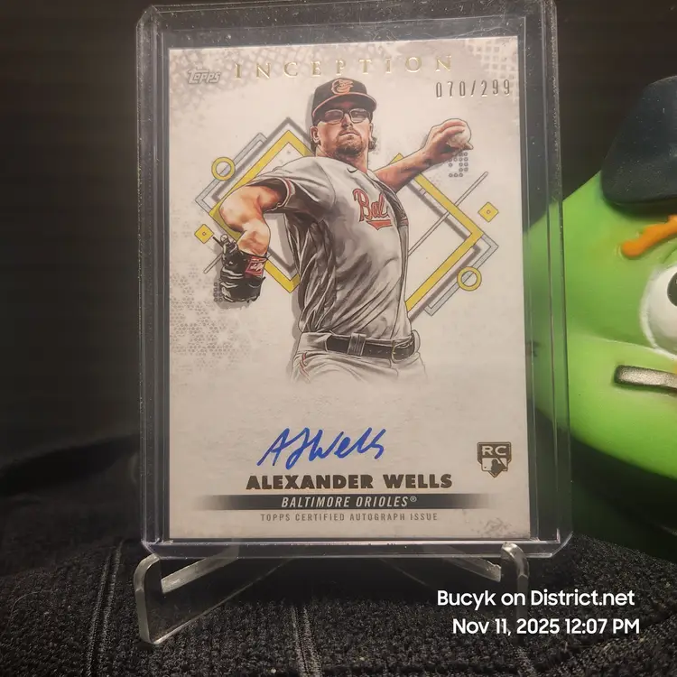 2022 Topps Inception Auto - Alexander Wells Baltimore Orioles 70/299