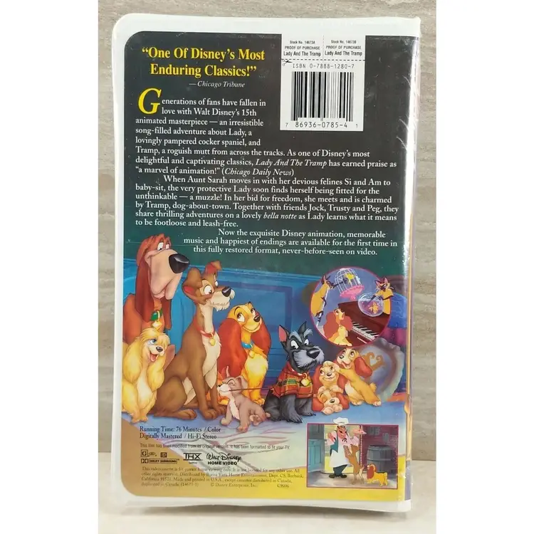 Disney Lady and the Tramp (VHS, 1998) Masterpiece Collection - Clamshell SEALED