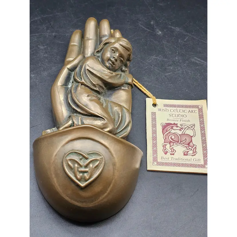 Vtg Yoram Drori Irish Celtic Art Studio NWT Holy Water Wall Hanging Ireland