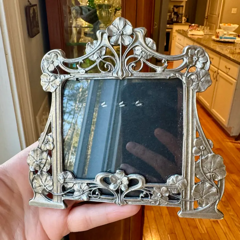3”x3” Silver-Toned Floral Frame
