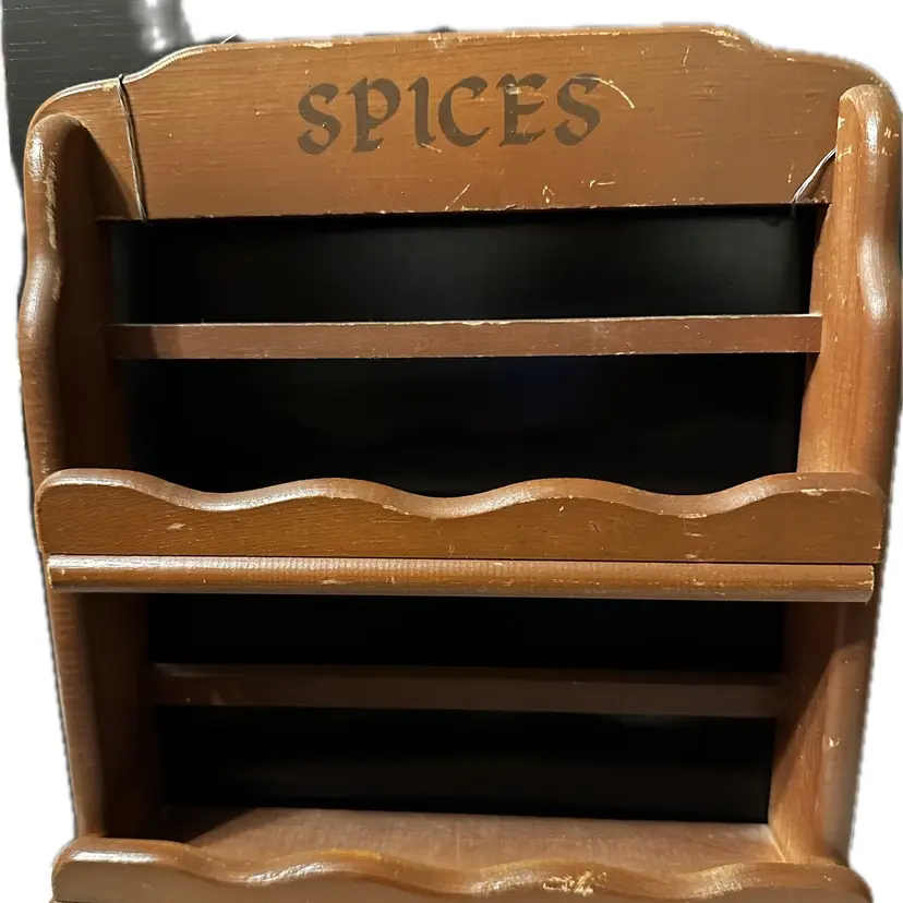 Vintage wooden spice rack
