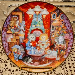 Vintage "Whisker Wuv" Franklin Mint Kitty Bill Bell Collector Plate Cats Kittens