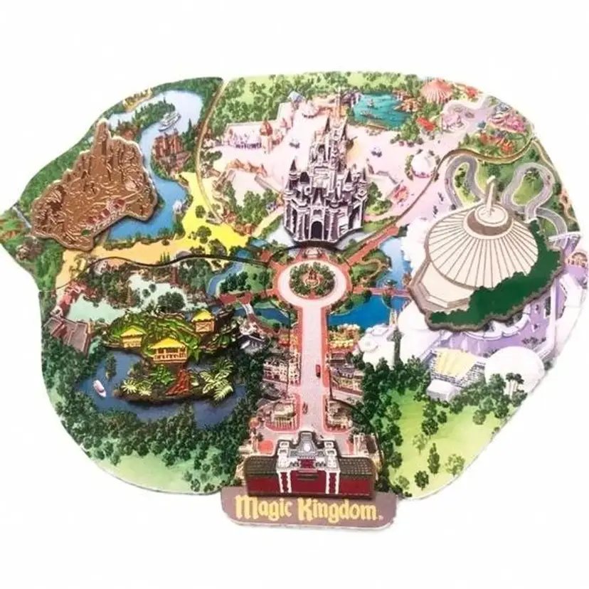Walt Disney World Cast Atlas Series Magic Kingdom 5 Pin Limited Edition Set