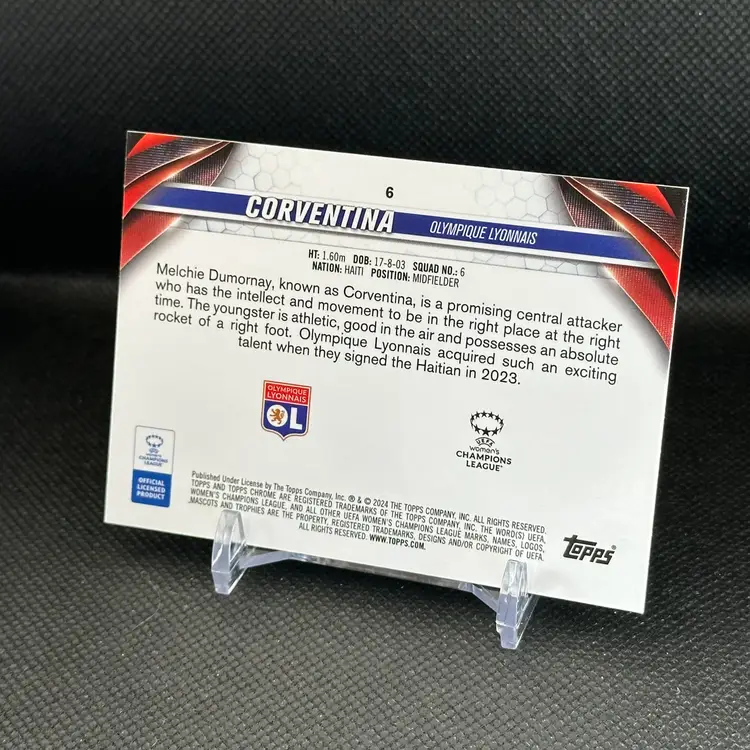 Corventina 103/250 - 2023/24 Topps Chrome Blue Refractor UEFA OL Olympique Lyonnais